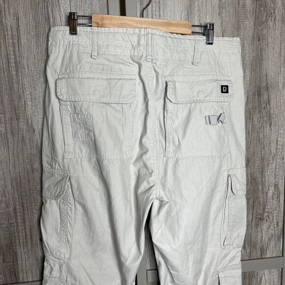 Bandit Pure Vintage Cargo Pants Trousers Button Fly Military Ivory Size L - Picture 6 of 8
